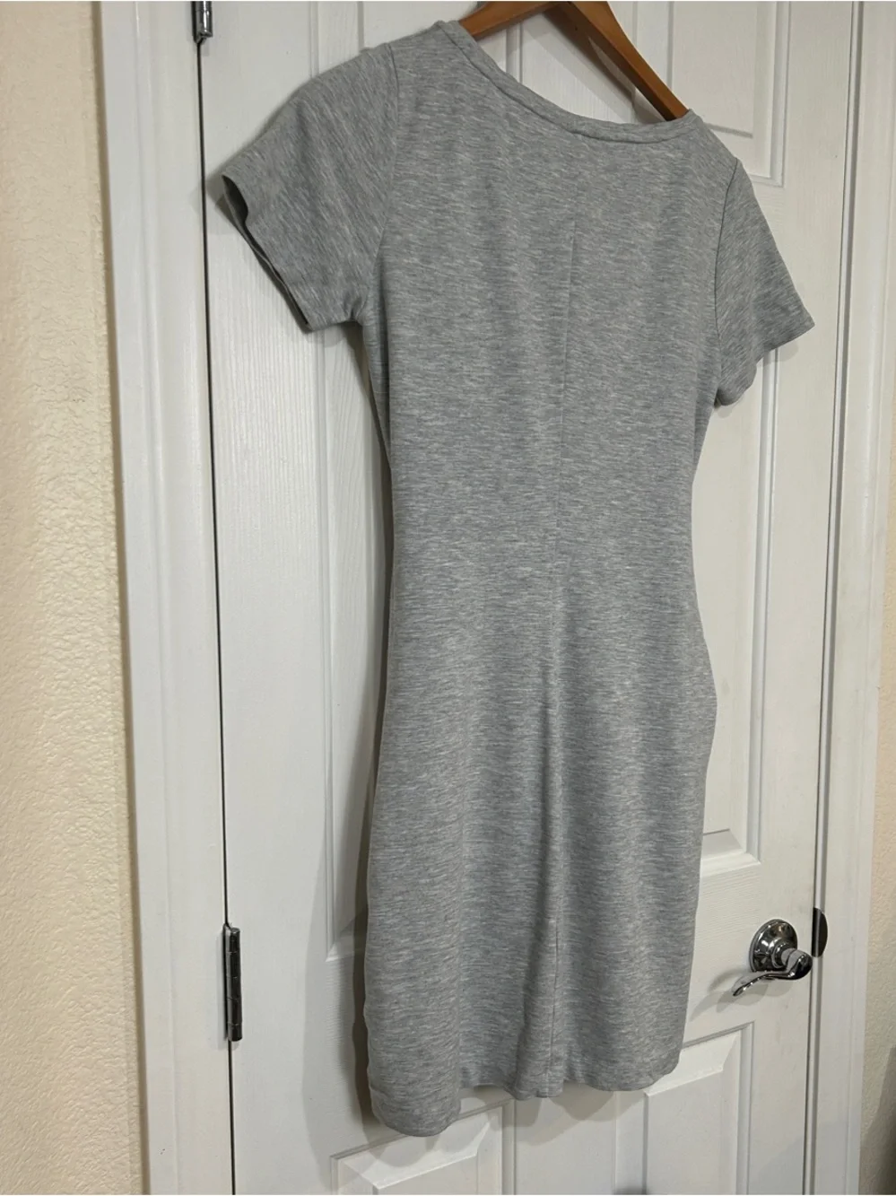 Club Monaco Heather Grey Side Knot T-Shirt Dress Size M